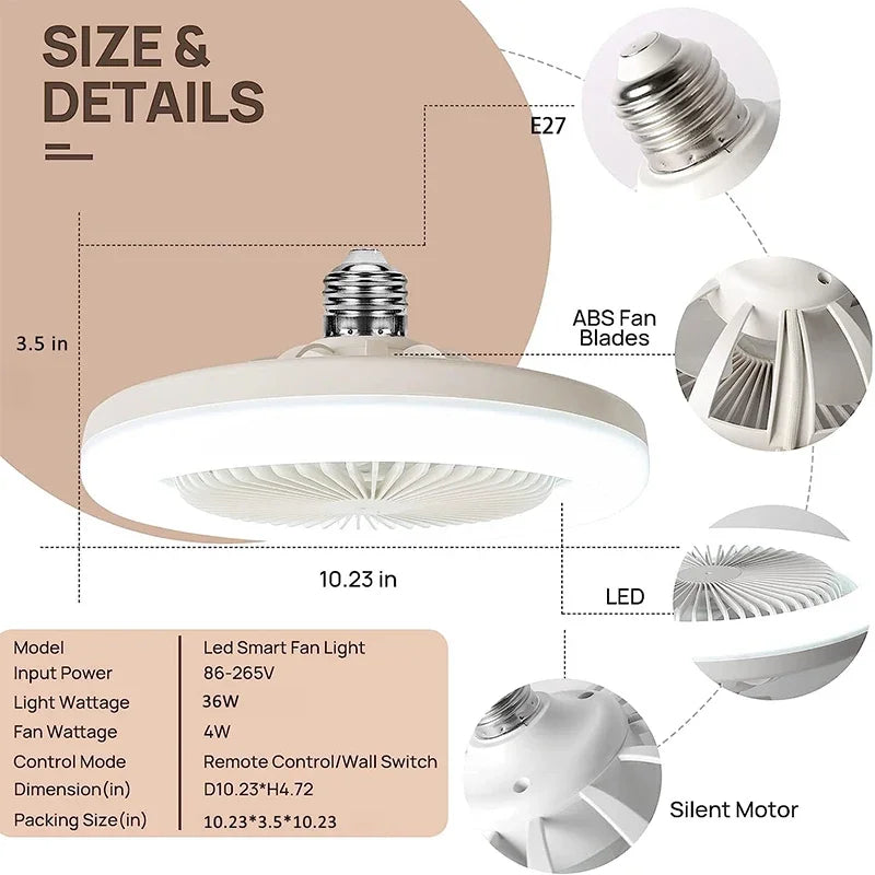 ventilateur plafonnier led lumière blanc moderne télécommande grille fixe certification sécurité