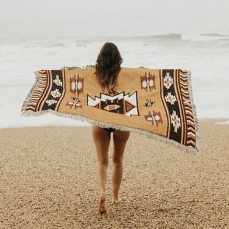 Plaid indien en coton portable pour voyage