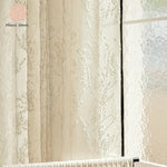 rideau floral semi transparent classique beige clair bordure noire chambre salonhôtel