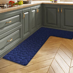 tapis sol cuisine salle bain porte gris clair cercles imprimés texture douce moderne