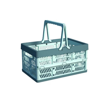 paniers pliables réutilisables gris bleu orange perforés moderne poignées détachables