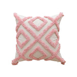 taies d'oreiller géométriques rose clair lit maison douces texturées non toxiques respectueux environnement adhésives