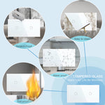 interrupteur tactile mural verre trempé blanc noir gris doré moderne 85mm 85mm fixations