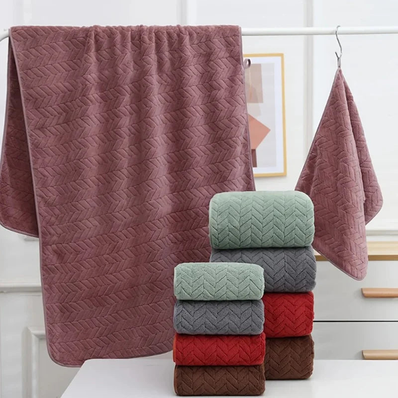 serviettes bain rapide séchage tissu microfibre tissage chevrons couleurs multiples modernes dimensions variées