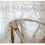 rideau blanc floral brodé polyester moderne élégant transparent maison