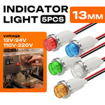 ampoules indicatrices led rouge vert jaune bleu blanc 12v 24v câbles pré serrés