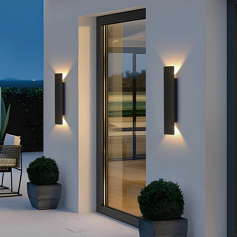 applique murale moderne extérieure led étanche ip65 adhésive noire aluminium grande taille 220v