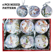 Lot de 6 boules de Noël décoratives avec plumes - Décoration d'arbre de Noël 2026