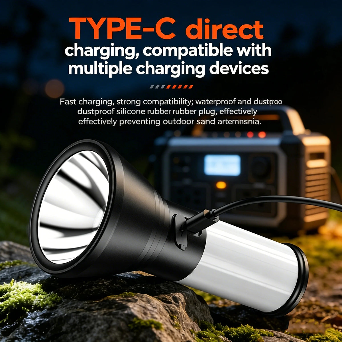 lampe camping rechargeable noir blanc lisse moderne interrupteur tactileversible 360degrees éclairageurgence nocturne