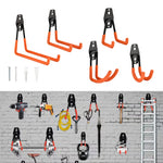 crochet mural moderne orange noir vis œilllets support rangement outils garage vélos