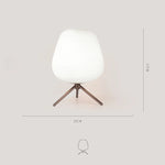 lampe table moderne verre blanc motif rayures horizontales pied bois salon intérieur