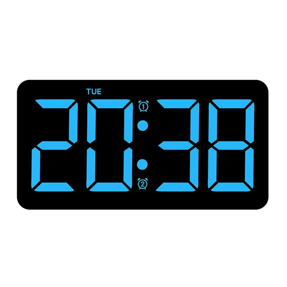 horloge murale numérique écran led grande réveil décoration salon moderne noir blanc vert bleu