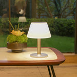 lampe table led solaire moderne blanc gris ip65 waterproof 10 leds 2000mah
