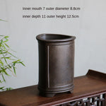 petit pot fleurs argile gris beige chinois artisanal maison