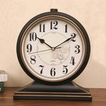 horloge table bois marron vintage aiguille quartz circulaire simple