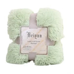 couverture peluche douce rose clair gris violet vert pastel confortable