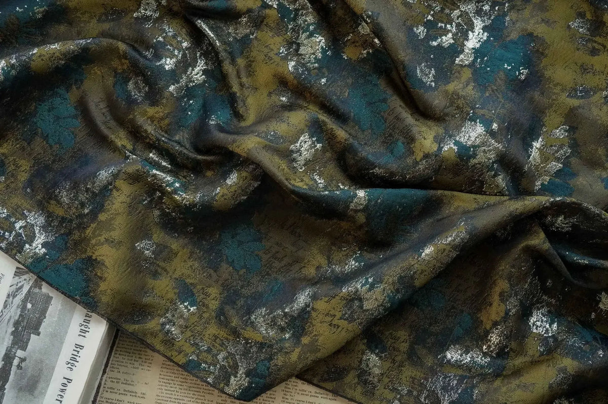 tissu imprimé floral vert gris rose blanc résistant intempéries polyester robe jupe coussin sac