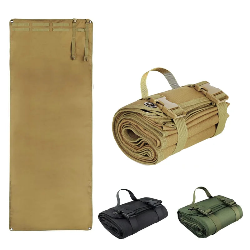 tapis tir pliable militaire nylon kaki noir vert olive sangles
