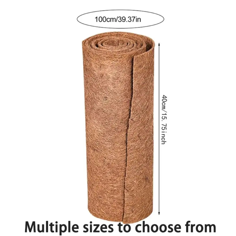 tapis naturel fibre coco marron clair texture rustique antidérapant isolation hivernale pot fleurs 100cm