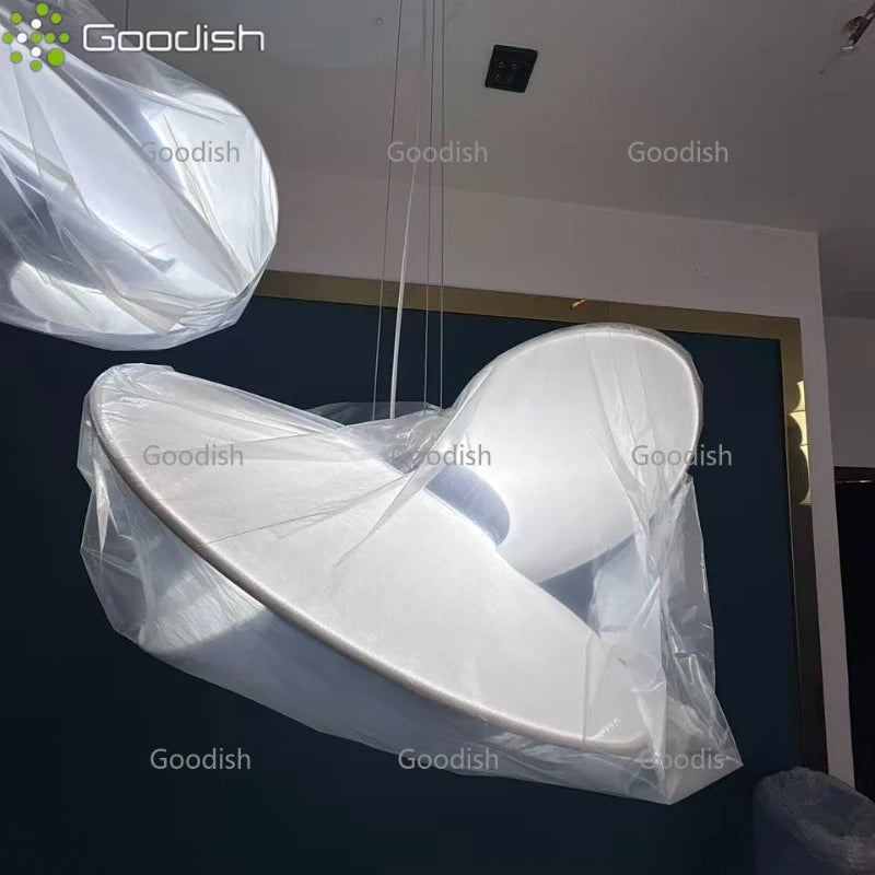 Suspension lumineuse moderne métal blanc opalescent salon chambre d'hôtel 2000 82000 lumens