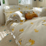 ensemble literie floral moderne housse couette taies oreiller drap motifs animaux enfants machine laver