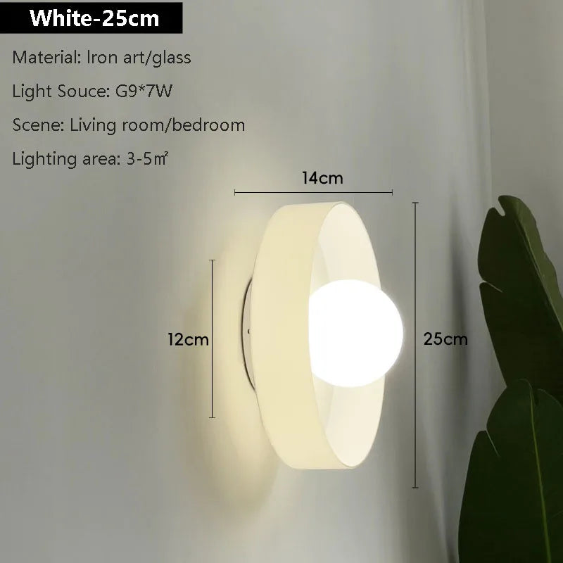 Lampe murale moderne minimaliste verre opaque or jaune vert blanc marron clair fixée mur