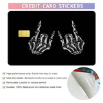 autocollants carte credit main squelette coeur graphique résistants rayures imperméables pack pièces adhésifs étanches