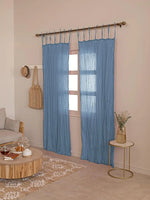 rideaux translucides texturés bohèmes vert menthe bleu 90x180cm 90x200cm tringle liens