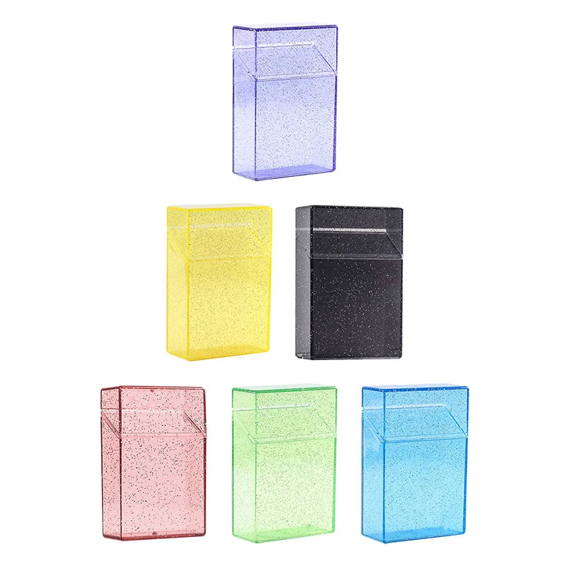 boîte cigarettes transparente paillettes moderne blanche rose verte bleue jauneviolette
