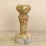 supports bougie jade moderne marbré marron clair beige élégants décoration maison