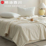 couette été coton lin texturée gaufrée plissée literie maison adultes