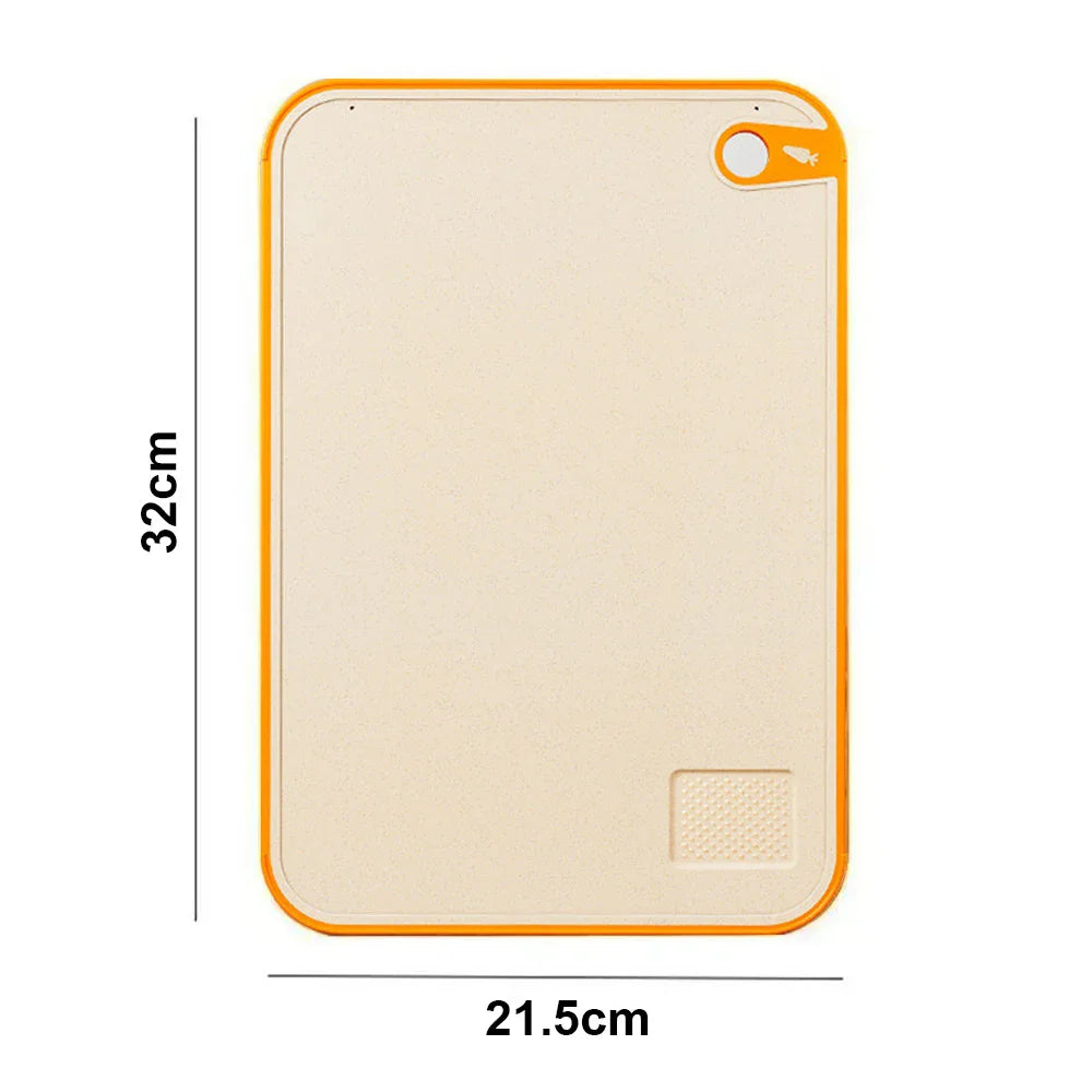planche découper rectangulaire antibactérienne anti moisissure vert orange texture granulée moderne poignées