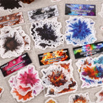 sticker vintage multicolore abstrait moderne scrapbooking décoration creative junk journal pack