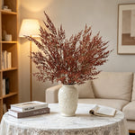 bouquet artificiel moderne rose clair rouge foncé jaune doré feuilles fines minimalisteintérieur décoration maison