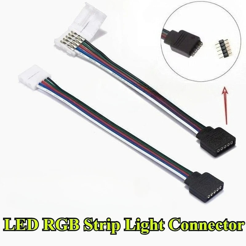 connecteurs led rgb broches noir blanc plat modernes 24v lvd pvc