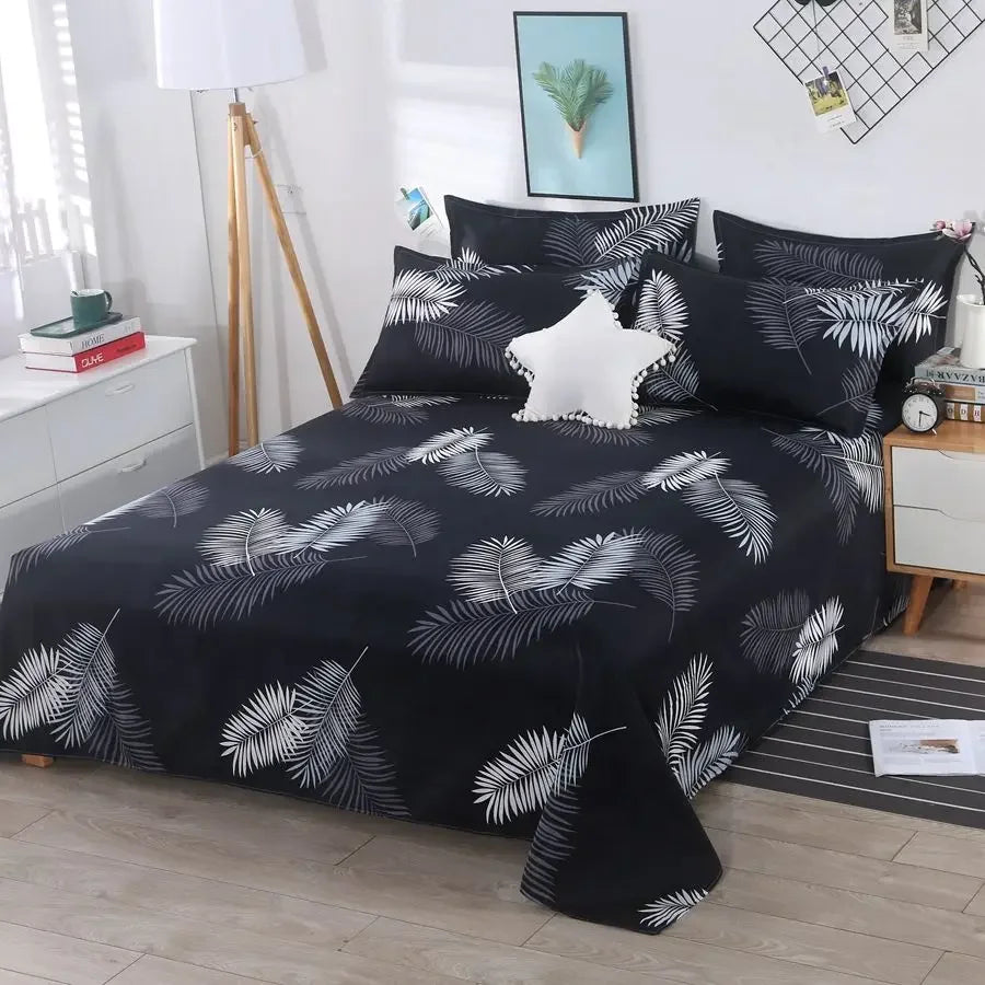 Parure de lit dépliée montrant les 3 pièces