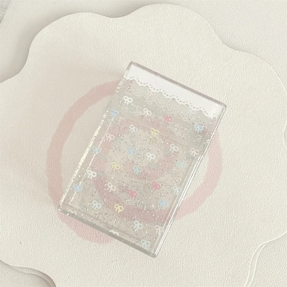 porte cartes transparent moderne étoiles paillettes clips métalliques argentés organisateur