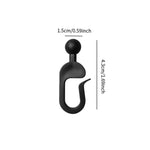 crochets noirs rideaux gazebo tringle douce glissade rustproof extérieur drapeaux robustes 56 pièces