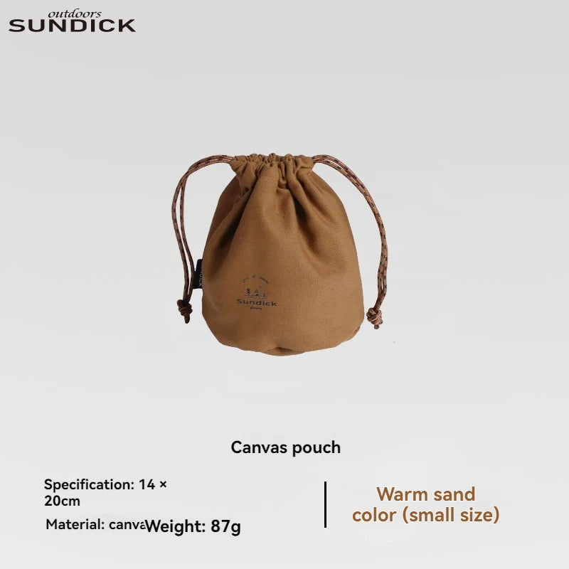 sac cordons vert olive toile épaisse texture naturelle pratique outdoor camping rangement serviettes ustensiles