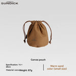 sac cordons vert olive toile épaisse texture naturelle pratique outdoor camping rangement serviettes ustensiles