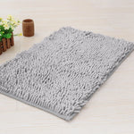 tapis bain polyester anti dérapant lavable machine moderne gris bleu marron texture boules 40x60cm