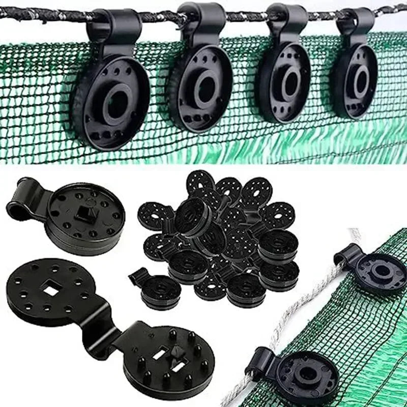 clips fixation tissu mailles noir résistants eau robustes pratiques stable durable rond perforéextérieur jardin