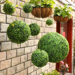 boule artificielle verte décoration extérieure moderne chaîne feuillage dense 10cm 13cm 18cm 23cm 28cm