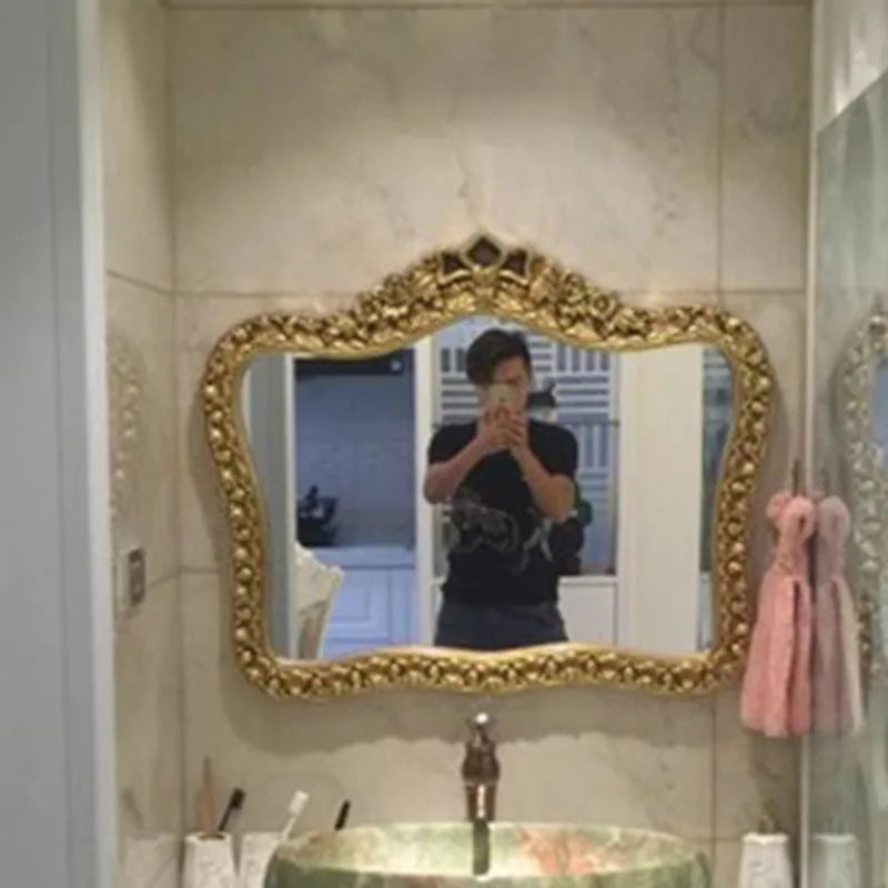 miroir baroque or argent blanc ornements floraux fixation murale décoration maison chambre salon