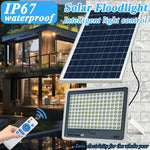 lampe solaire moderne blanc bleu carreaux noirs ip67 led murale télécommandeextérieur jardin