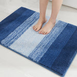 tapis bain imperméable rayures horizontales bleu marine gris moderne simple
