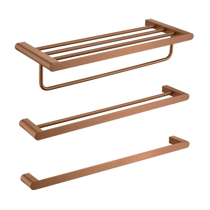 ensemble accessoires salle bain or rose brossé porte serviette savon gobelet moderne