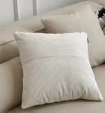housse coussin velours patchwork rayures beige moderne simple 65x65cm polyester respectueux environnement