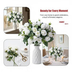 décoration intérieure bouquet roses artificielles modernes élégantes vase transparent anniversaire mariage