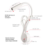 lampe murale led blanche moderne aluminium interrupteur cable chambre salon cuisine